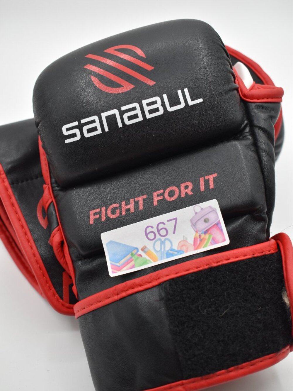 Sanabul Essential MMA Gloves Black Red Grappling Training Sparring Adult L/XL